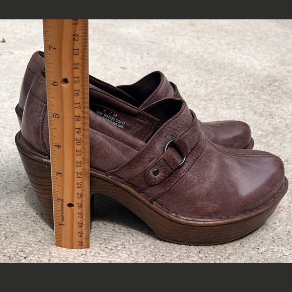 Born Haddon Brown Leather Heal Clog Shoes Hardly Worn Women's Size 8 - Picture 9 of 10